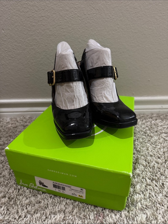 Sam Edelman Shoes - Sam Edelman Black Patent Mary Jane Block Heels